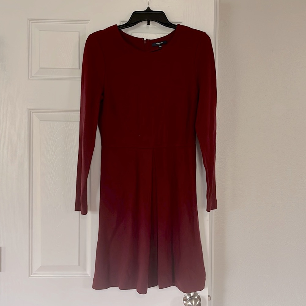Madewell Maroon Long Sleeve Dress